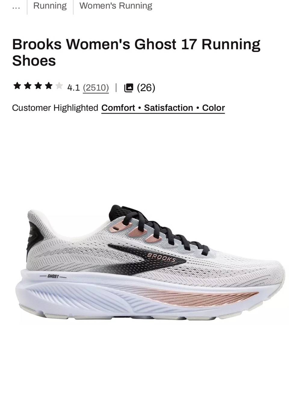Brooks Women's Ghost 17 Running Shoe
